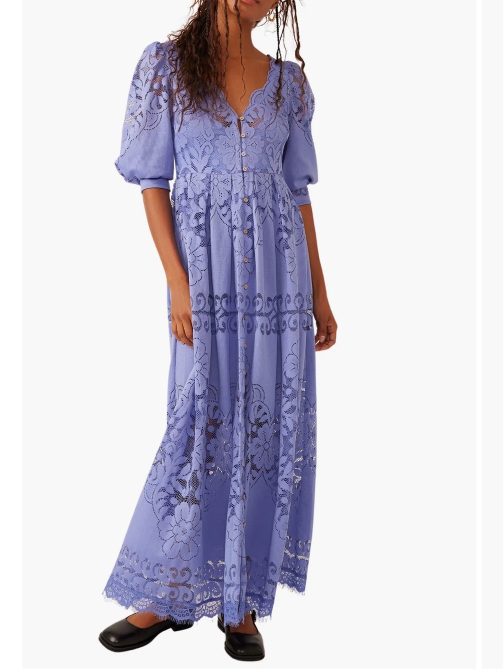 Free People Shadow Dance Midi Dress NWT X Small MSRP $198